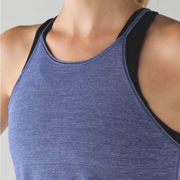 Lululemon Fast As Light Singlet Heathered Emperor Blue Size 10 - Picture 3 of 12